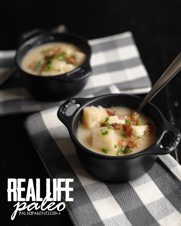 Baked-Potato-Soup-from-Real-Life-Paleo, Our favorite broth, stock, and soup recipes! Real Everything
